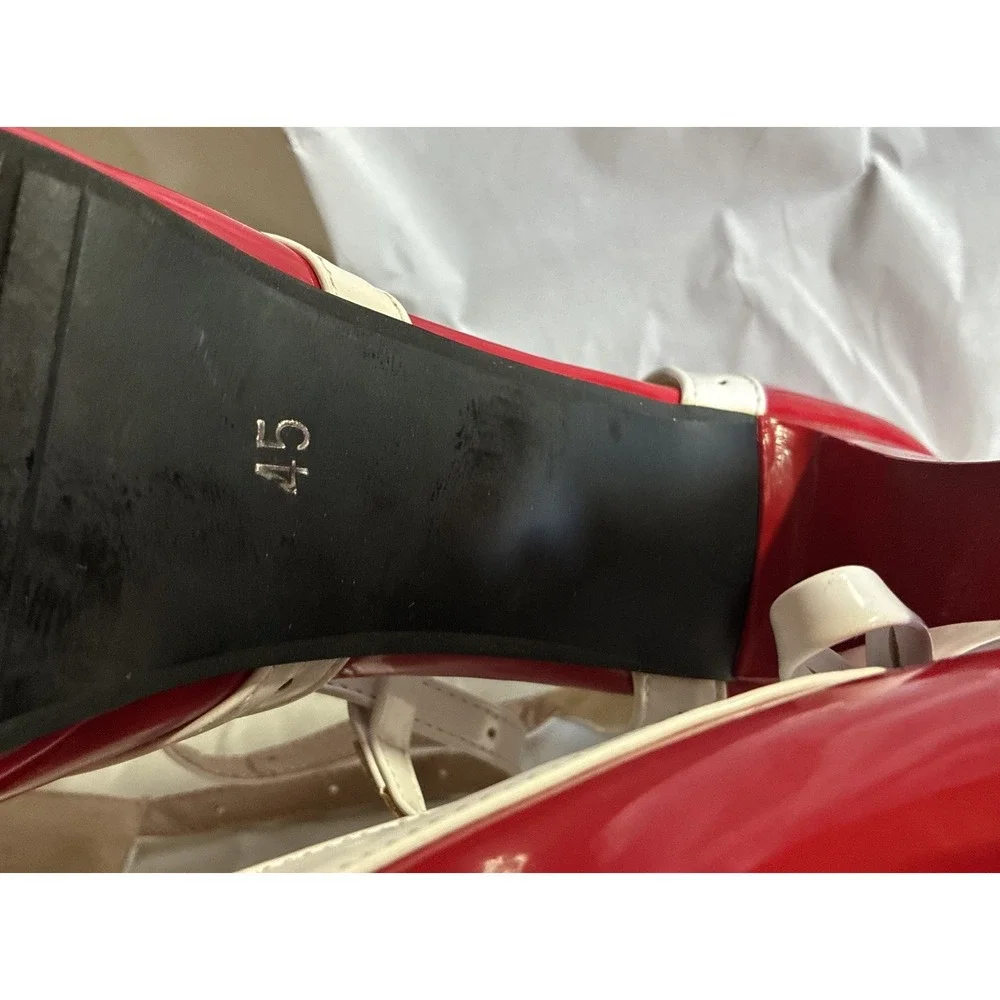 Hot Red & White Retro Ballroom / Swing Dance Shoes – Sz EU 45 (US Women's 14)